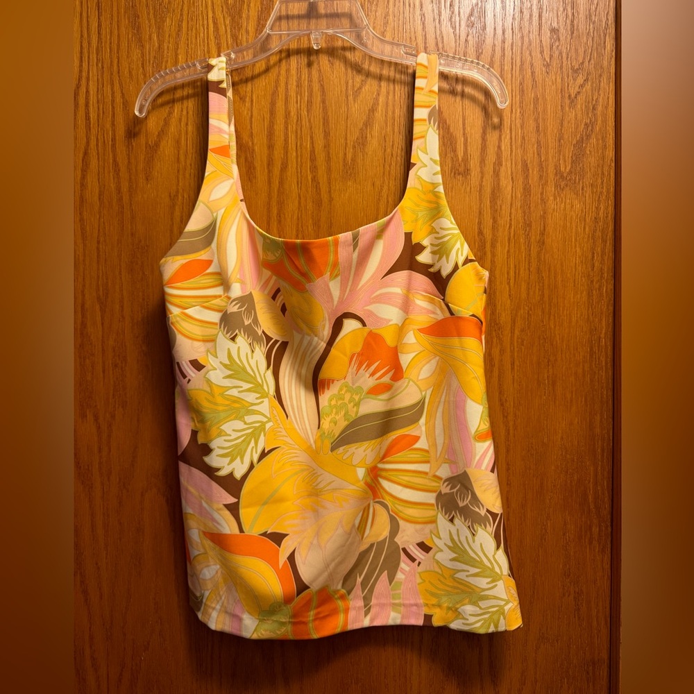 Sleeveless ZARA top, yellow print